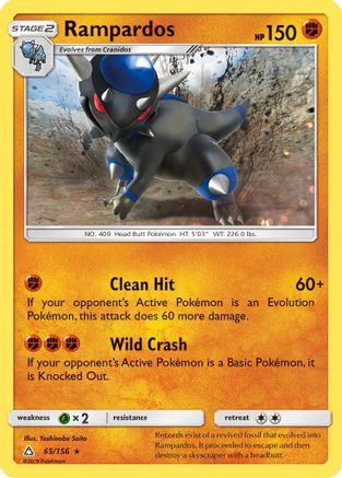 Rampardos (65/156) Holofoil [SM: Ultra Prism] Pokemon Single Pokémon