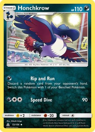 Honchkrow (/156) Reverse Holofoil [SM: Ultra Prism] Pokemon Single Pokémon