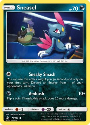 Sneasel (73/156) Reverse Holofoil [SM: Ultra Prism] Pokemon Single Pokémon