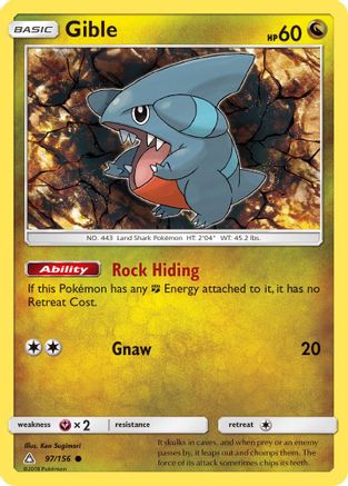 Gible (97/156) Reverse Holofoil [SM: Ultra Prism] Pokemon Single Pokémon