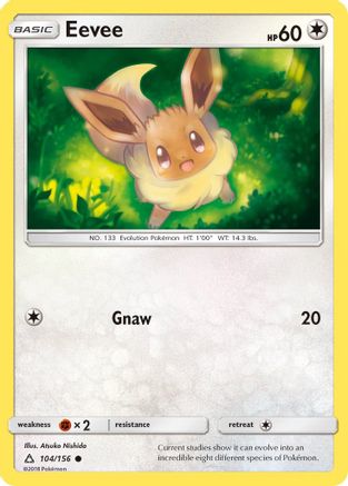 Eevee (104/156) Reverse Holofoil [SM: Ultra Prism] Pokemon Single Pokémon