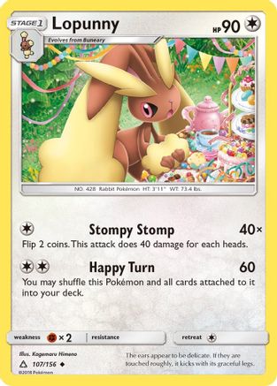Lopunny (107/156) [SM: Ultra Prism] Pokemon Single Pokémon