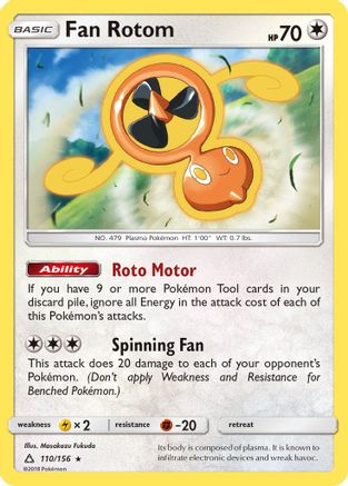 Fan Rotom (110/156) Reverse Holofoil [SM: Ultra Prism] Pokemon Single Pokémon