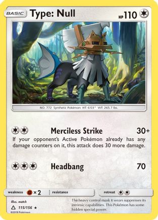 Type: Null (115/156) Reverse Holofoil [SM: Ultra Prism] Pokemon Single Pokémon