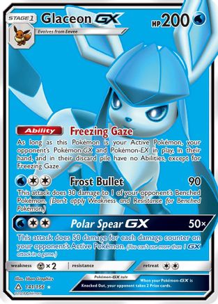 Glaceon GX (Full Art) 141/156 Holofoil [SM: Ultra Prism] Pokemon Single Pokémon