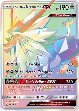 Dusk Mane Necrozma GX (Secret Rare) 163/156 Holofoil [SM: Ultra Prism] Pokemon Single Pokémon