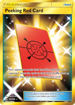 Peeking Red Card (Secret Rare) (/156) Holofoil [SM: Ultra Prism] Pokemon Single Pokémon