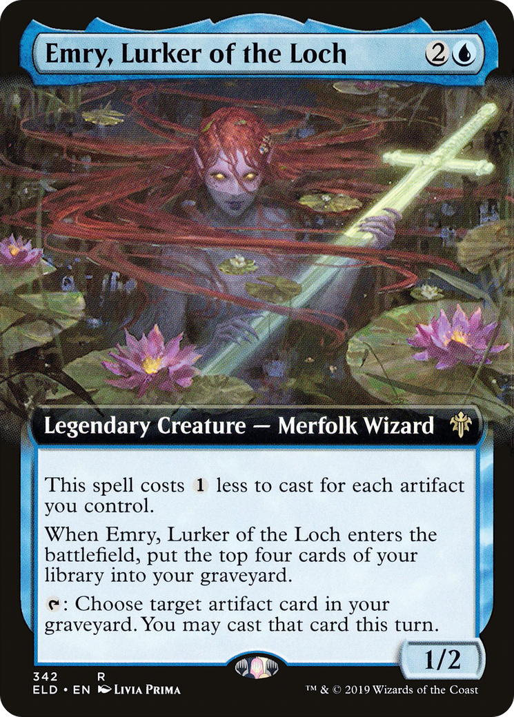 Emry, Lurker of the Loch (ELD-342) [Throne of Eldraine] (Extended Art) MTG Single Wizards of the Coast