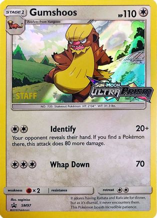 Gumshoos - SM97 (Prerelease) [Staff] () Holofoil [SM: Black Star Promos] Pokemon Single Pokémon