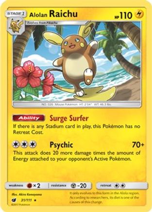 Alolan Raichu - 31/111 (SM Crimson Invasion) [Misc: Deck Exclusives] Pokemon Single Pokémon