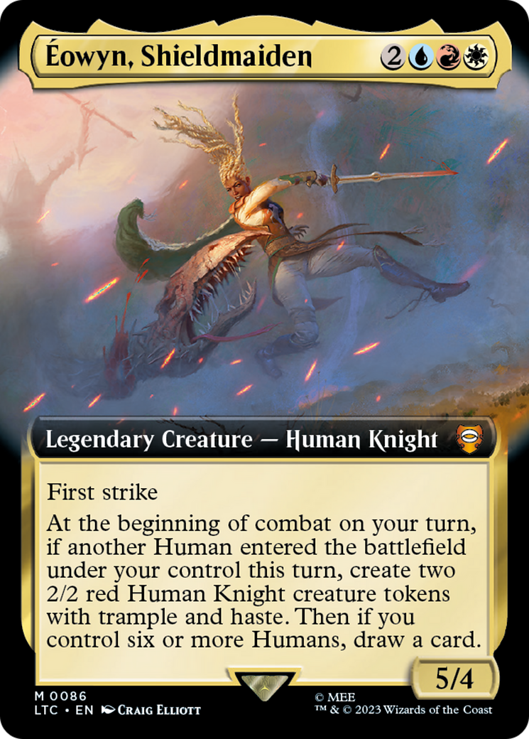 Eowyn, Shieldmaiden (LTC-086) [Tales of Middle-earth Commander] (Extended Art) MTG Single Wizards of the Coast