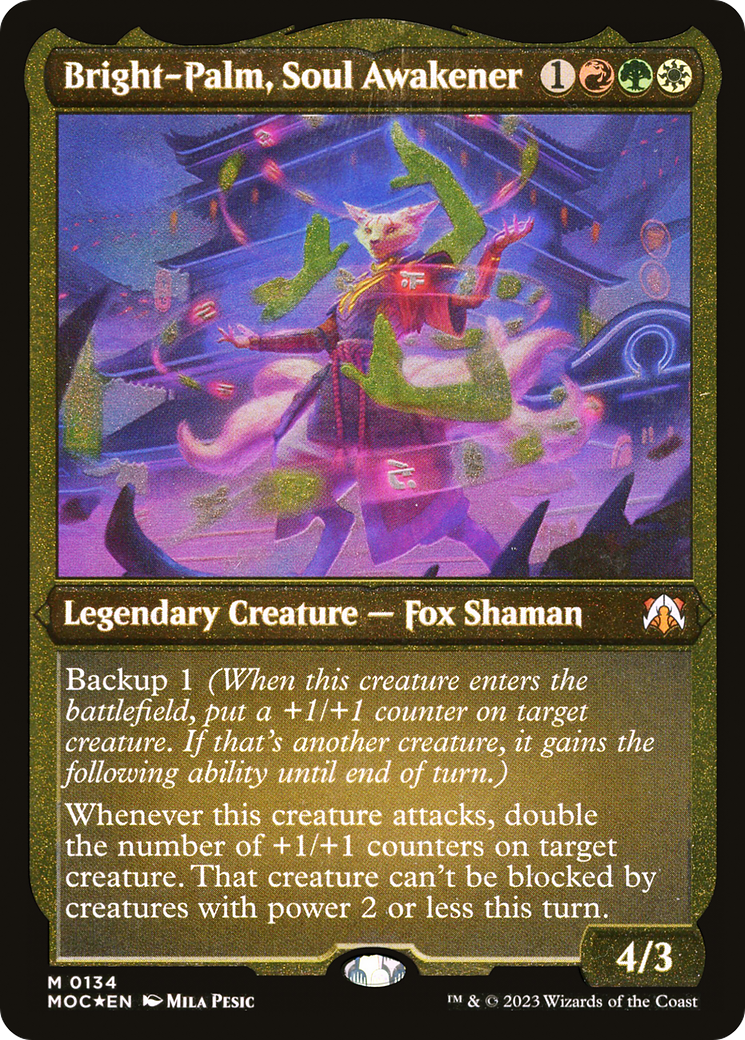 Bright-Palm, Soul Awakener (MOC-134) [March of the Machine Commander] Etched Foil MTG Single Wizards of the Coast