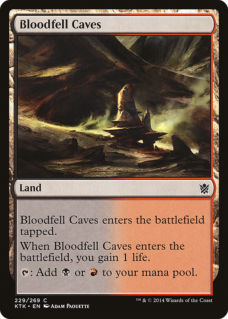 Bloodfell Caves (KTK-229) [Khans of Tarkir] MTG Single Wizards of the Coast