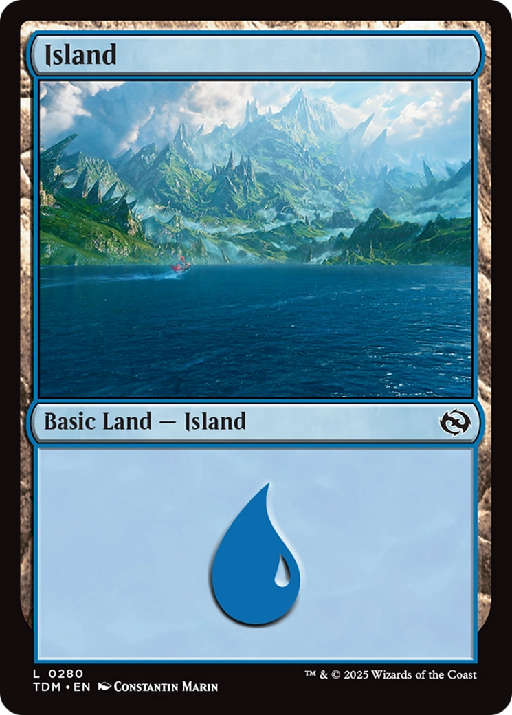 Island (0280) (TDM-280) [Tarkir: Dragonstorm] Foil MTG Single Wizards of the Coast