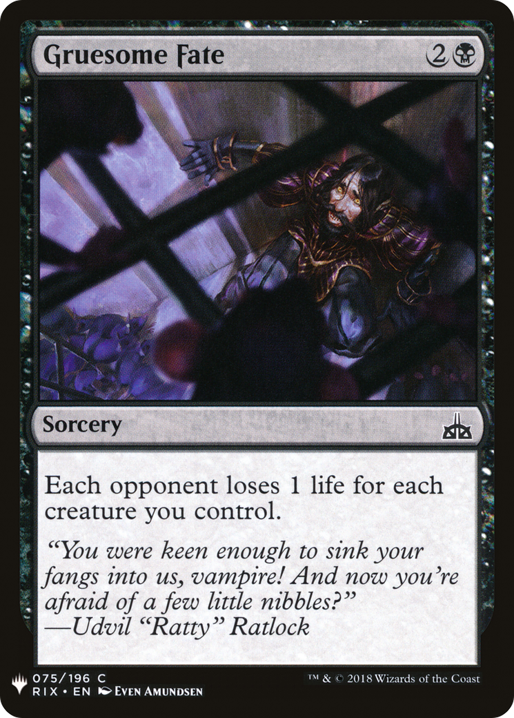 Gruesome Fate (LIST-RIX-75) [Mystery Booster] The List MTG Single Wizards of the Coast