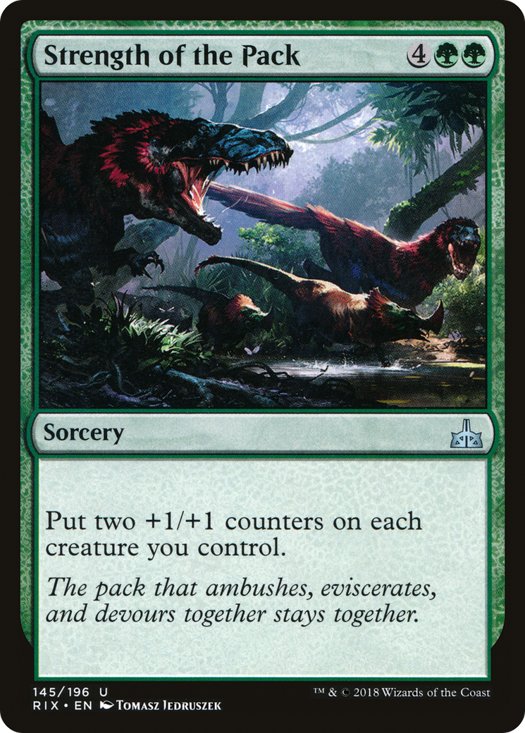 Strength of the Pack (RIX-145) [Rivals of Ixalan] Foil MTG Single Wizards of the Coast