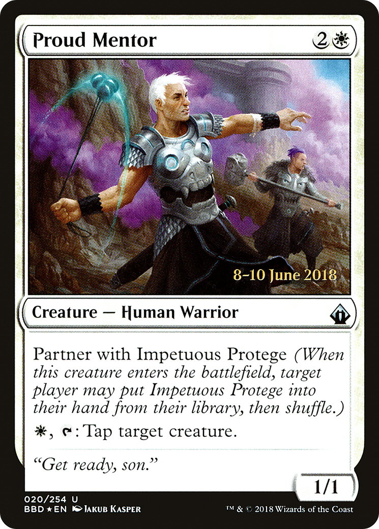 Proud Mentor [Battlebond Prerelease Promos] MTG Single Magic: The Gathering