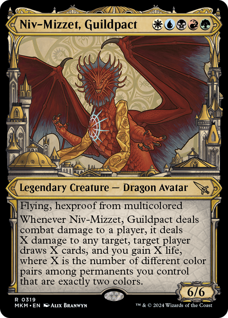 Niv-Mizzet, Guildpact (319) (MKM-319) [Murders at Karlov Manor] (Showcase) MTG Single Murders at Karlov Manor