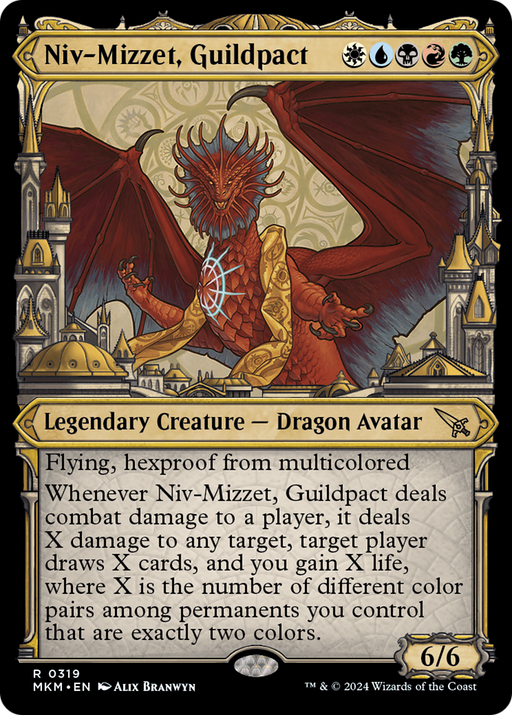 Niv-Mizzet, Guildpact (319) (MKM-319) [Murders at Karlov Manor] (Showcase) MTG Single Murders at Karlov Manor
