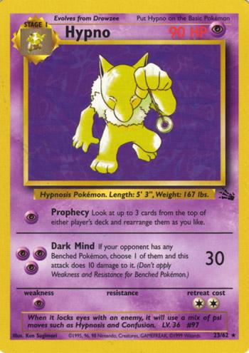Hypno (23/62) Unlimited [Vintage: Fossil] Pokemon Single Pokémon