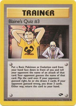 Blaine's Quiz #3 (112/132) Unlimited [Vintage: Gym Challenge] Pokemon Single Pokémon