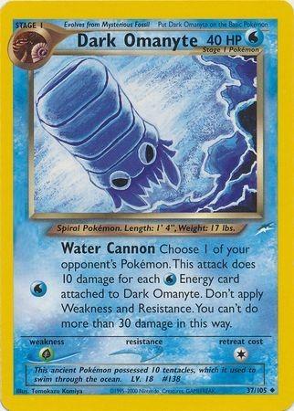 Dark Omanyte (37/105) Unlimited [Vintage: Neo Destiny] Pokemon Single Pokémon