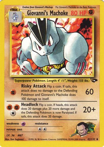Giovanni's Machoke 42/132 Unlimited [Vintage: Gym Challenge] Pokemon Single Pokémon