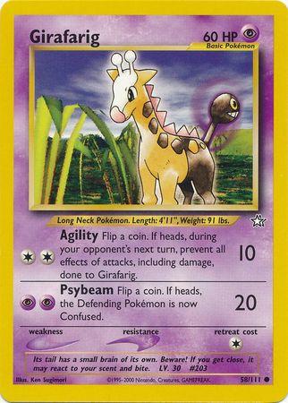 Girafarig 58/111 Unlimited [Vintage: Neo Genesis] Pokemon Single Pokémon