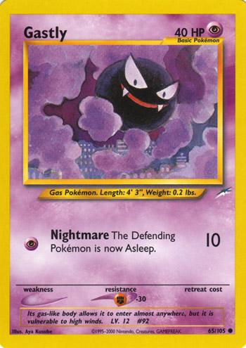 Gastly 65/105 Unlimited [Vintage: Neo Destiny] Pokemon Single Pokémon