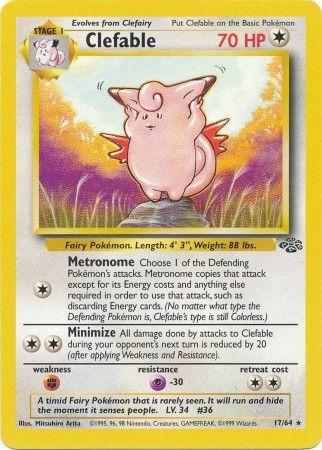 Clefable (17/64) Unlimited [Vintage: Jungle] Pokemon Single Pokémon