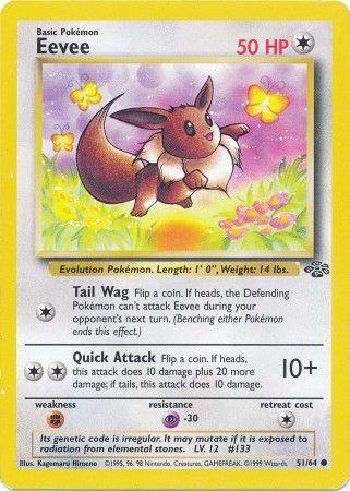 Eevee (51/64) Unlimited [Vintage: Jungle] Pokemon Single Pokémon
