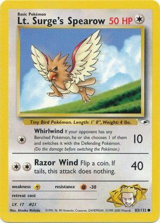Lt. Surge's Spearow (83/132) Unlimited [Vintage: Gym Heroes] Pokemon Single Pokémon