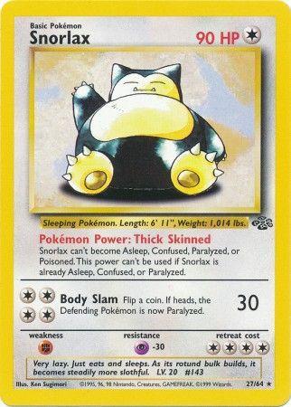 Snorlax 27/64 Unlimited [Vintage: Jungle] Pokemon Single Pokémon