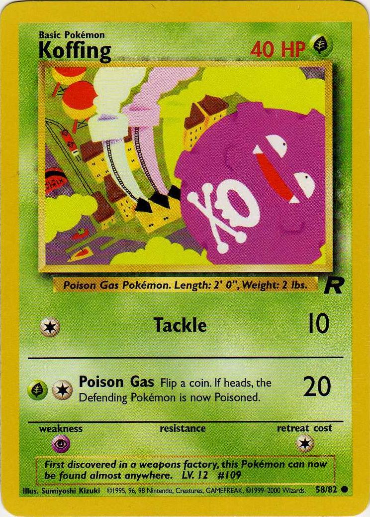 Koffing (58/82) Unlimited [Vintage: Team Rocket] Pokemon Single Pokémon