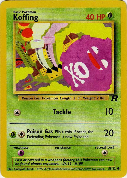 Koffing 58/82 Unlimited [Vintage: Team Rocket] Pokemon Single Pokémon