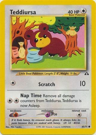 Teddiursa 65/75 Unlimited [Vintage: Neo Discovery] Pokemon Single Pokémon