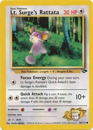Lt. Surge's Rattata 85/132 Unlimited [Vintage: Gym Challenge] Pokemon Single Pokémon