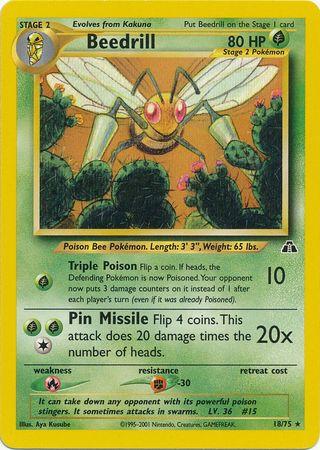 Beedrill (18/75) Unlimited [Vintage: Neo Discovery] Pokemon Single Pokémon