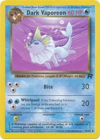Dark Vaporeon (45/82) Unlimited [Vintage: Team Rocket] Pokemon Single Pokémon