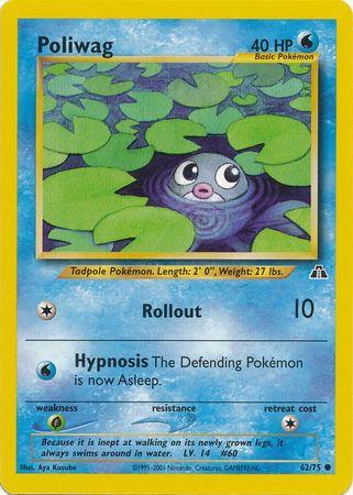 Poliwag 62/75 Unlimited [Vintage: Neo Discovery] Pokemon Single Pokémon