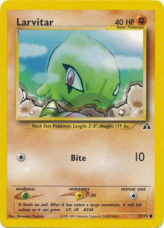 Larvitar 57/75 Unlimited [Vintage: Neo Discovery] Pokemon Single Pokémon