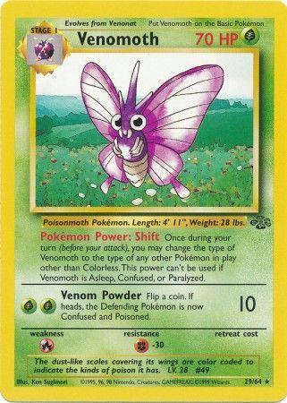 Venomoth 29/64 Unlimited [Vintage: Jungle] Pokemon Single Pokémon