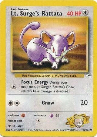 Lt. Surge's Rattata (82/132) Unlimited [Vintage: Gym Heroes] Pokemon Single Pokémon