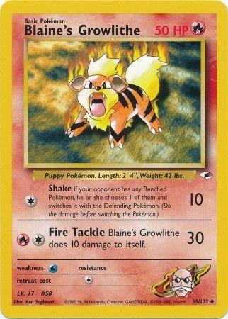 Blaine's Growlithe (35/132) Unlimited [Vintage: Gym Heroes] Pokemon Single Pokémon