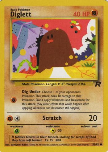Diglett (52/82) Unlimited [Vintage: Team Rocket] Pokemon Single Pokémon