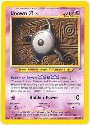 Unown [X] 030/105 Unlimited [Vintage: Neo Destiny] Pokemon Single Pokémon
