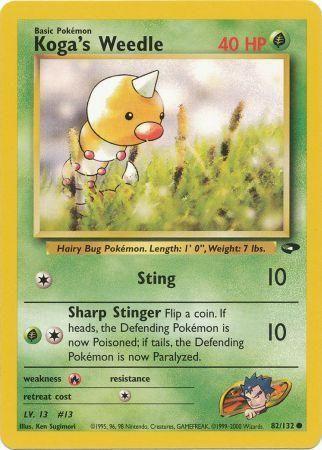 Koga's Weedle 82/132 Unlimited [Vintage: Gym Challenge] Pokemon Single Pokémon