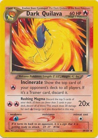 Dark Quilava 39/105 Unlimited [Vintage: Neo Destiny] Pokemon Single Pokémon