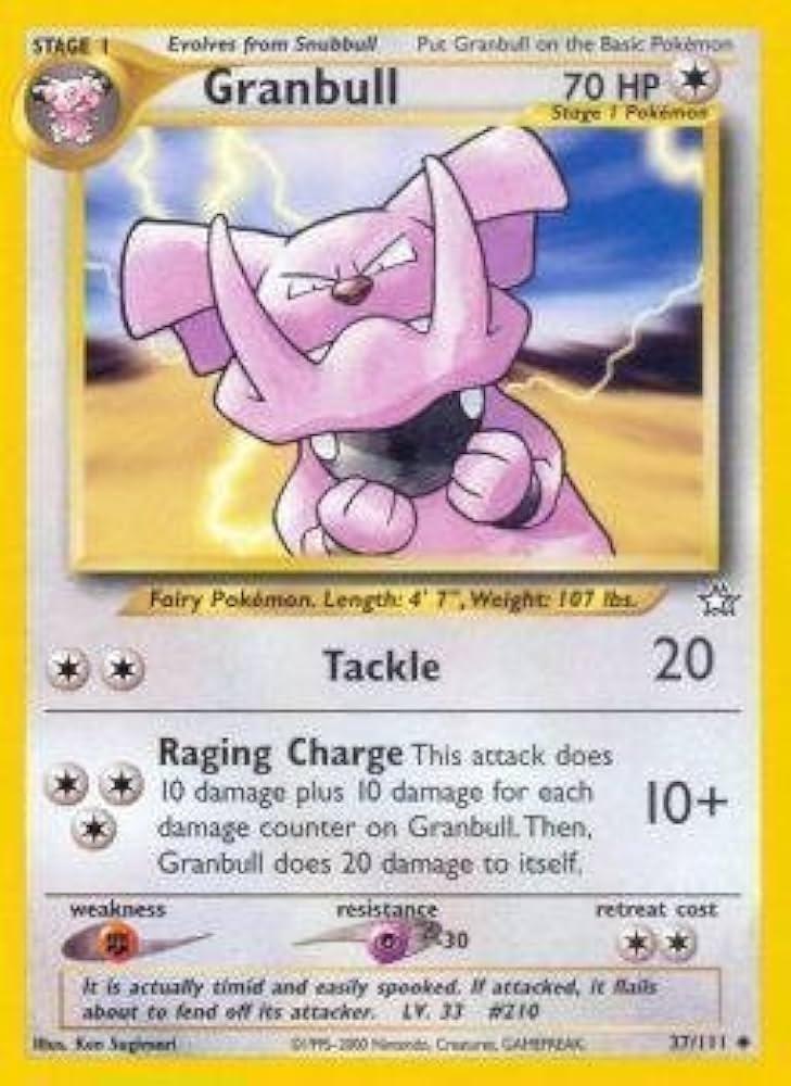 Granbull 37/111 Unlimited [Vintage: Neo Genesis] Pokemon Single Pokémon
