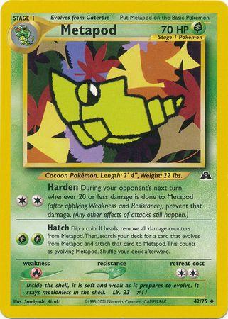 Metapod 42/75 Unlimited [Vintage: Neo Discovery] Pokemon Single Pokémon
